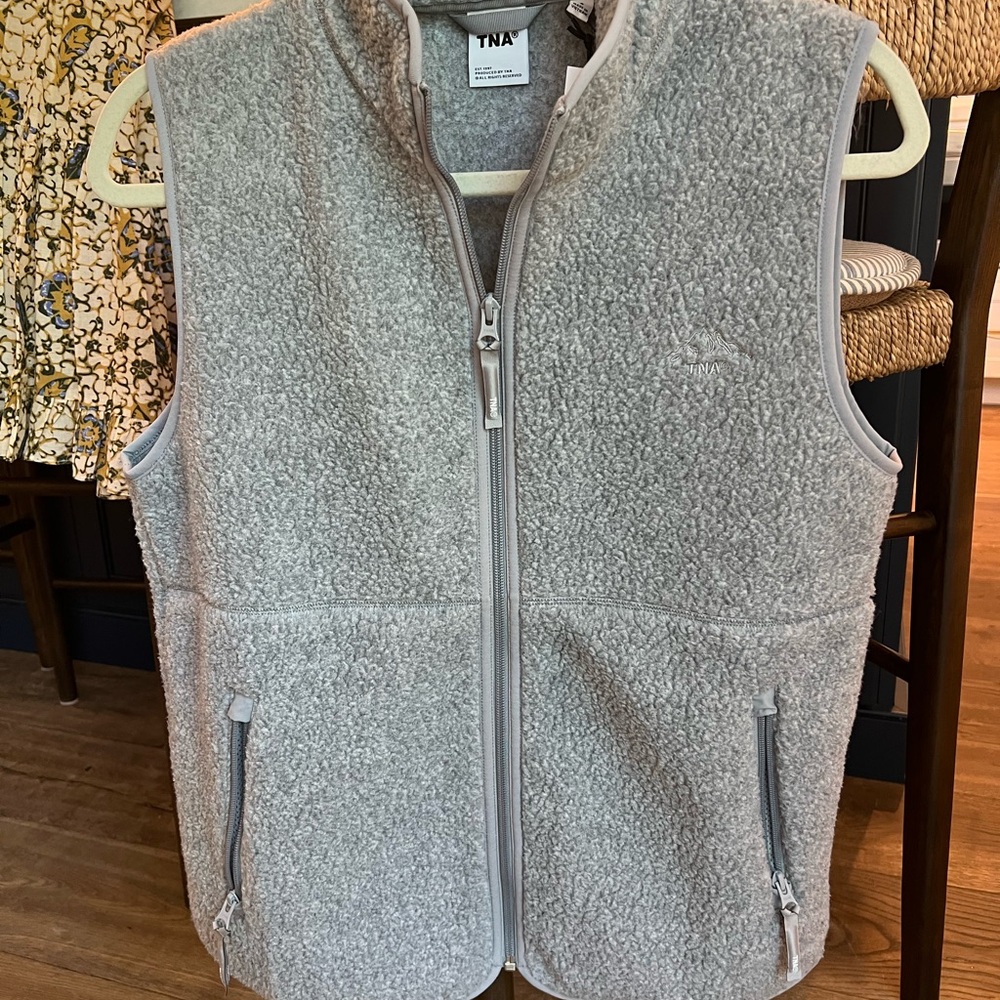 TNA Gray Fleece Vest
